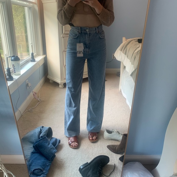 zara extra long wide leg jeans